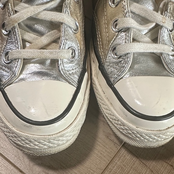 Converse High Top Sneakers in Metallic Gold and Copper-Tone - Picture 12 of 16